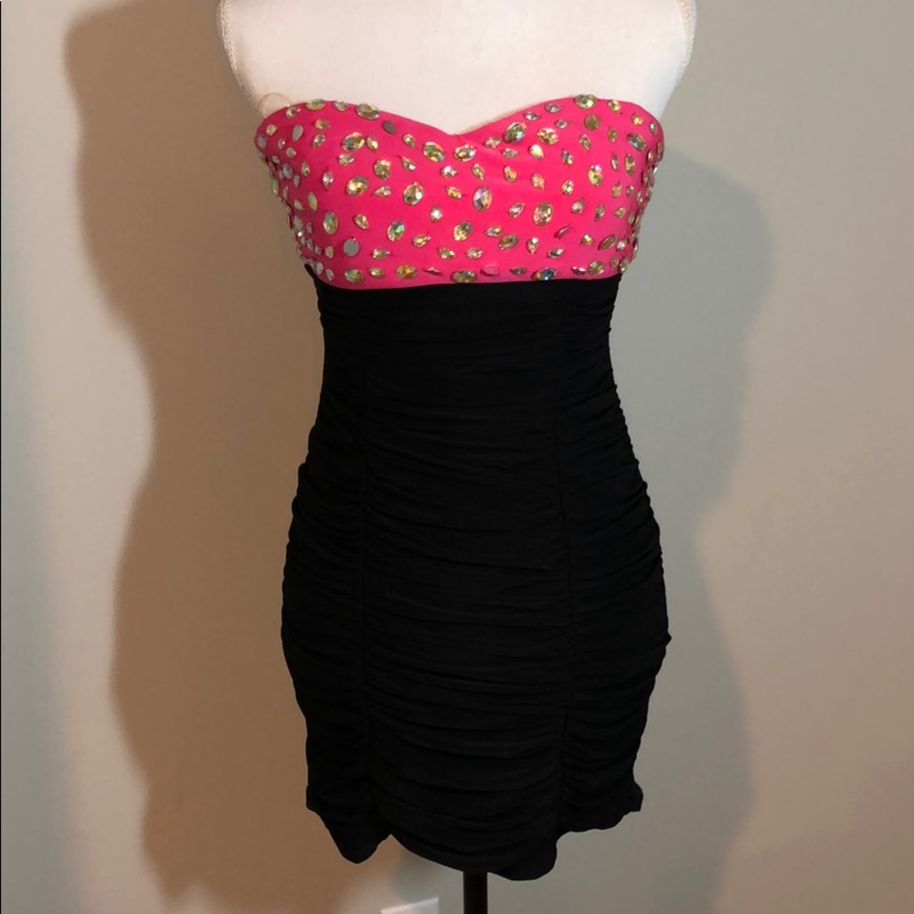 💞Retro 1980s and 1990s style rhinestone dress hot